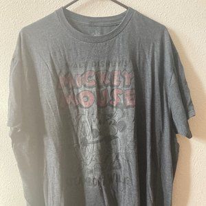 Disney Parks XXL Grey Mickey Mouse Steamboat Willie T-Shirt